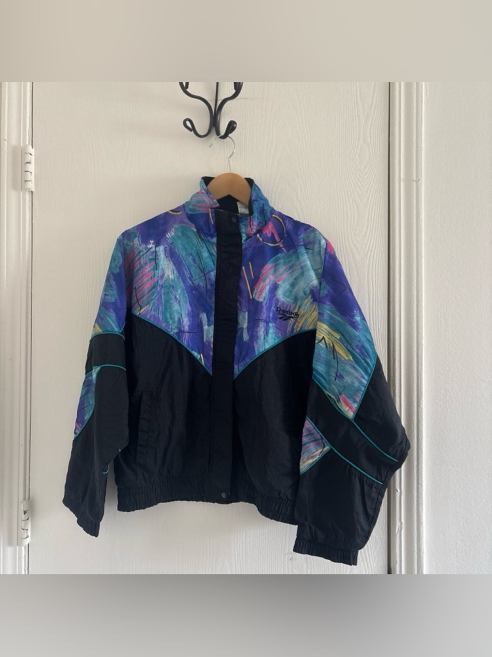 Vintage 90s Reebok Colorblock Windbreaker Jacket Size Medium Retro